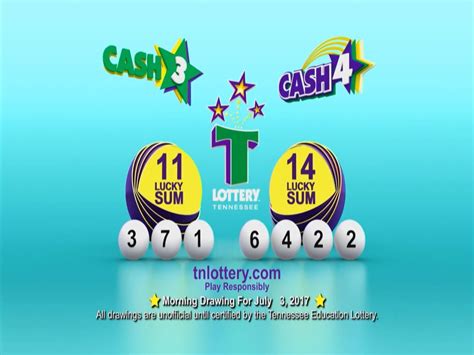 Prizes from $600 can be claimed at one of the district offices, with the exception of prizes from $200,000, which should be claimed at the headquarters. . Tennessee lottery cash 3 winning numbers